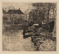 KG 09450
<br/>
Roeiboten in een sloot
<br/>
<em>Zwart, Willem de (1862-1931)</em>